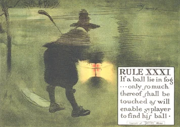 Regola XXXI: Se una palla giace nella nebbia... solo quanto necessario per trovare la palla sarà toccato, da 